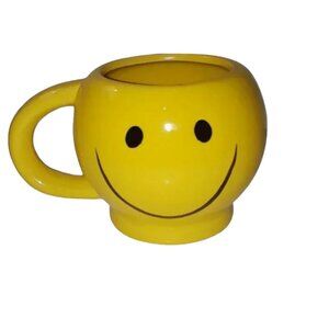Vintage Retro Ceramic Smiley Face Emoji Mug Planter Coffee Cup